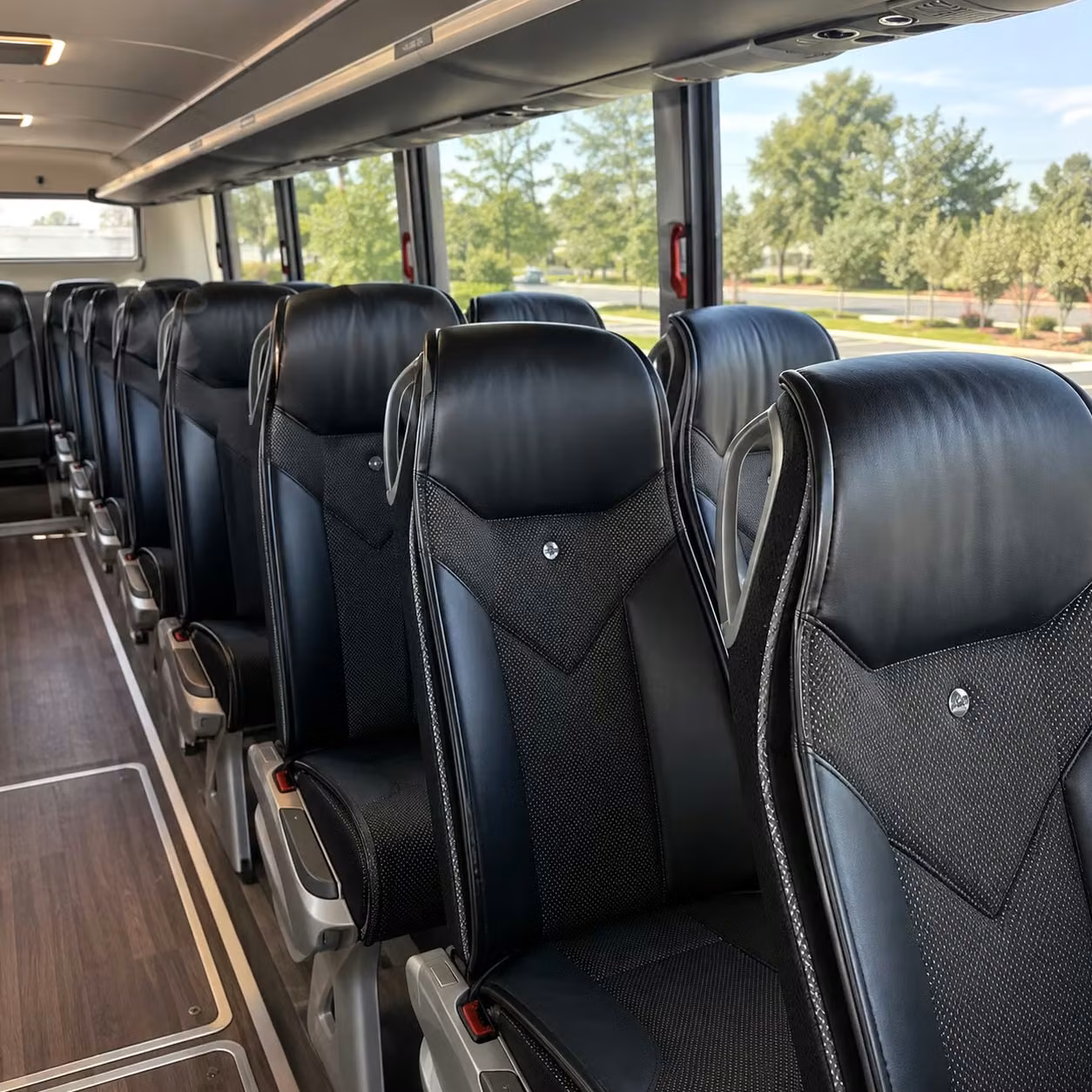 56 passenger charter bus inside
