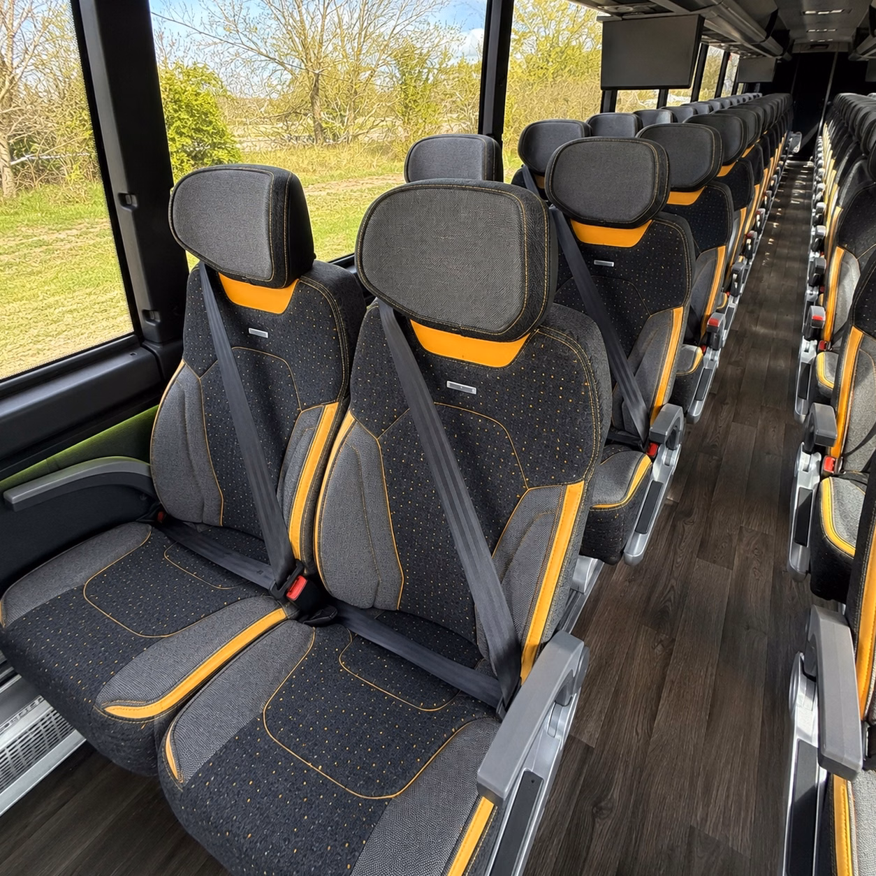 tampa charter bus rental interior